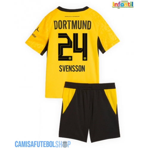 Camisa de time de futebol Borussia Dortmund Daniel Svensson #24 Replicas 1º Equipamento Infantil 2026-27 Manga Curta (+ Calças curtas)